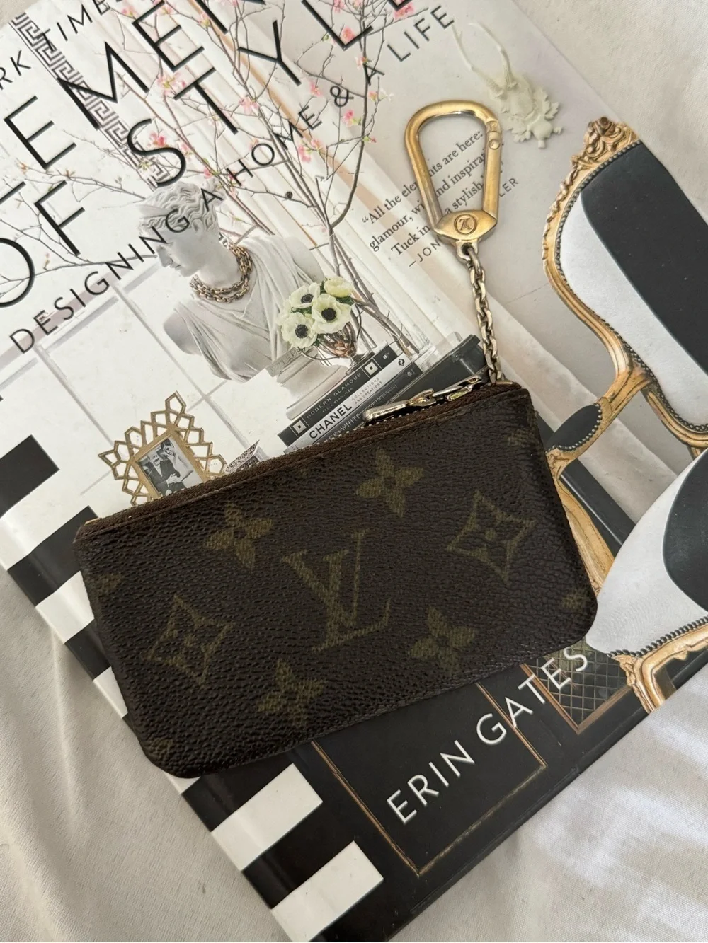 Authentic Louis Vuitton Brown Monogram Key/Coin Pouch